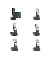 Gigaset Analog & Ip 6 Dahili Dect Telsiz Kablosuz Telefon Santrali AS690IP-A690 (Siyah)