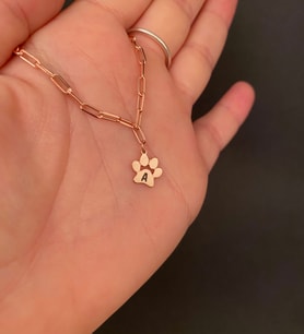 925 AYAR TİNY İSİMLİ PATİ KOLYE (Rose Gold Altın)