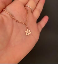 925 AYAR TİNY İSİMLİ PATİ KOLYE (Rose Gold Altın)
