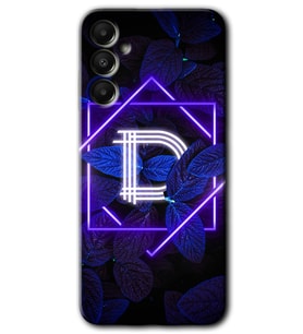 Galaxy A05s Kılıf HD Desen Baskılı Kılıf - Dark Neon Yaprak D Harfi