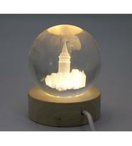 3D Sultanahmet Motifli Ahşap Kaideli Cam Küre
