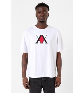 Hunter x Hunter Anime Logo Beyaz Erkek Oversize Tshirt