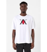 Hunter x Hunter Anime Logo Beyaz Erkek Oversize Tshirt
