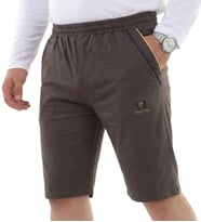 Erkek Battal Beden 118-157 Kilo Arası için Uygun Rahat Kalıp Likralı Penye Kapri (Kahverengi)