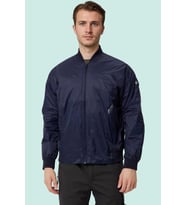Erkek Monchler Naylon Bomber Ceket Mevsimlik Morino Jacket Fermuarlı Şık Tasarım Kumaş Rahat (Lacivert)