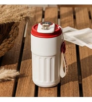 Dereceli Çift Katmanlı Paslanmaz Çelik Termos  450 ml (Kırmızı)
