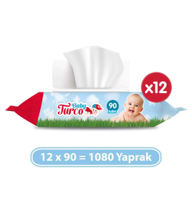 Baby Turco Islak Havlu 12 x 90 (1080 Yaprak)