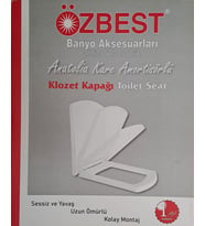 ÖZBEST KARE ANATOLİA (AMORTİSÖRLÜ) YAVAŞ KAPANAN KLOZET KAPAĞI  ÜSTTEN MONTAJLI