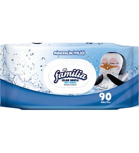 Familia Islak Havlu Mendil Mineralin İyiliği 90 Yaprak Plastik Kapaklı Tekli Pk