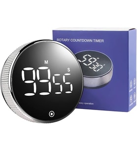 Mutfak ve Ders İçin Dijital Zamanlayıcı, LED Ekranlı, Mıknatıslı, Kronometre, Alarm, Geri Sayım