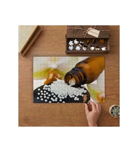 kapsüller- Laçlar- Çiçek Tasarımı 240 parça Ahşap Puzzle Ahşap Kutuda MP00137