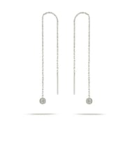 Kadın Gümüş Zirkon Taşlı 8,5 Cm Zincirli Küpe Dgn20938 (Gümüş)