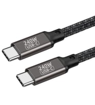 Lexroo QG02 Type-C to Type-C PD3.1 Data Kablosu 240W 480Mbps 1.5 Metre - Siyah