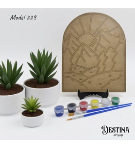 Destina Ahşap Mandala Boyama Seti- Ahşap Boyama- Model 229