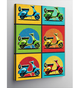 Kanvas Tablo Renkli Motosiklet Posteri