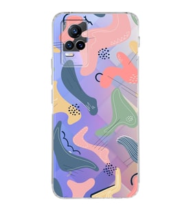 Vivo Y73 Uyumlu Kamera Korumalı Kapak Abstract Tasarımlı Şeffaf Silikon Kılıf