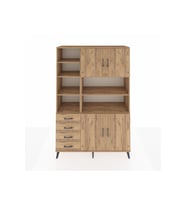 Hyperion Gardrop 9 Raflı 4 Çekmeceli 4 Kapaklı 132x44x195 Çam-Çam