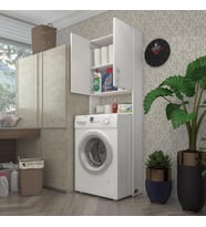 Kenzlife çamaşır makinesi dolabı veronika byz 180*066*20 banyo çift kapaklı arkalıksız