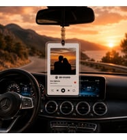 Kişiye Özel Fotoğraflı QR Kodlu Müzik Dikiz Aynası Süsü 6x9