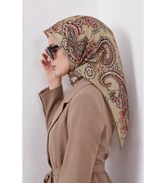 Lesscarves Desenli Pamuk İpek Eşarp LS2207