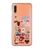 Samsung Galaxy A70 Uyumlu Lana Del Rey Sticker Tasarımlı Şeffaf Telefon Kılıfı