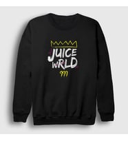 Presmono Unisex Siyah Crown Juice Wrld Sweatshirt 302530tt