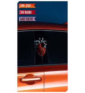 Araç Kapı Direk Kaplama Folyosu Turbo Desenli (Sağ Sol Takım) (2 Adet) - 22x50 C (Çok Renkli)