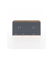 Arges Konsol 6 Raflı 3 Çekmeceli 4 Kapaklı 176x30x99 Çam-Antrasit