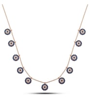 Gümüş Rose Nazarlı Şans Kadın Kolye