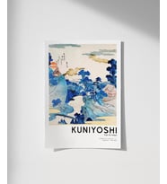 Çerçevesiz Poster Kuniyoshi Fuji no Yukei (Çok Renkli)