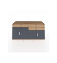 Kronos Konsol 2 Raflı 3 Çekmeceli 4 Kapaklı 176x59x99 Çam-Antrasit/Çam
