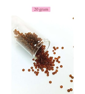 Dökme Cam Kum Boncuk (8/0) 3 mm - 20 Gram - Şeffaf Koyu Kahve - BNC159