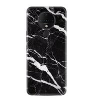 Tecno Spark 6 Kılıf Resimli Silikon Kılıf Siyah Şerit Mermer 1318