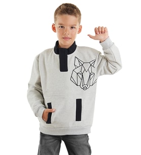 Kurt Erkek Çocuk Gri Sweatshirt