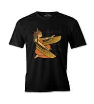 Ancient Egypt Goddess Isis and Wall Paintings Siyah Erkek Tshirt