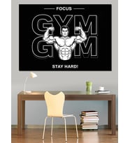 Gym Motivasyon Ve Kaslı Erkek Dekoratif Kanvas - Mdf Ahşap Tablo