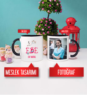 Ebeye Hediye Ebe Kupa Bardak Siyah Fotoğraflı