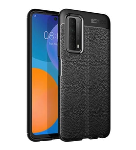 Huawei P Smart 2021 Kılıf Deri Tarzı Niss Silikon Case (Siyah)