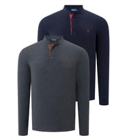 İKİLİ SET V4009 DEWBERRY ERKEK SWEATSHIRT-LACİVERT - ANTRASİT