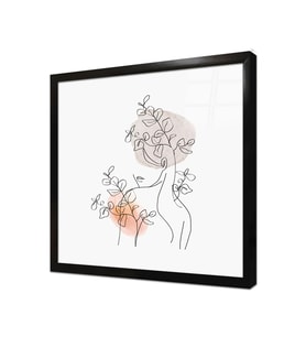 Tablosan Line Art Çerçeveli Cam Tablo