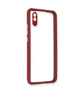 Xiaomi Redmi 9a Kılıf Miami Şeffaf Silikon - Fuşya