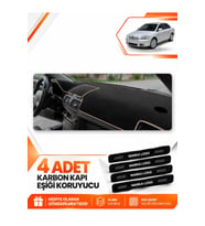 TOYOTA AVENSİS EKRANSIZ T250 (2003-2008) Uyumlu Ön Torpido Koruma Kılıfı Halısı - Siyah Bej