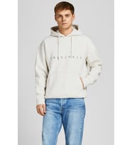 Jack & Jones Erkek Copenhagen Kapüşonlu Sweatshirt Relaxed Fit Hoodie - 12176864 (Beyaz)