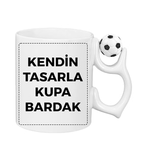 Futbol Toplu Kendin Tasarla Kişiye Özel Kupa Bardak