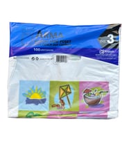 Arma Baskılı Mini Blok Poşet Torba - No : 3 - 30x50 Cm. - Beyaz - 100 Adetlik 1 Paket