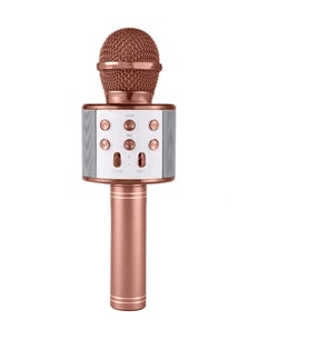 Karaoke Mikrofonlu Hoparlör - Şarjlı -Bluetooth Rose Gold GO-53-vice