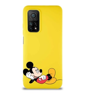 Xiaomi Mi 10T Pro Soft Premier Kapak Mickey Mouse-F Tasarımlı Silikon Kılıf - Sarı (Şeffaf)
