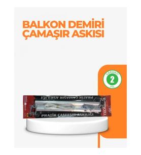Mey İthalat® 25x60 cm Çamaşır Askılığı Kare Balkon Demiri İçin Dayanıklı Tasarım