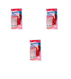Dolphin Lateks Bulaşık Temizlik Eldiveni - Kırmızı - XL - No : 10 - 3 Çift - Paket