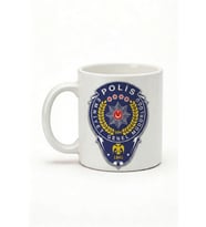 Polise Hediye Polis Rozeti Desenli Baskılı Hediye Kupa Bardak